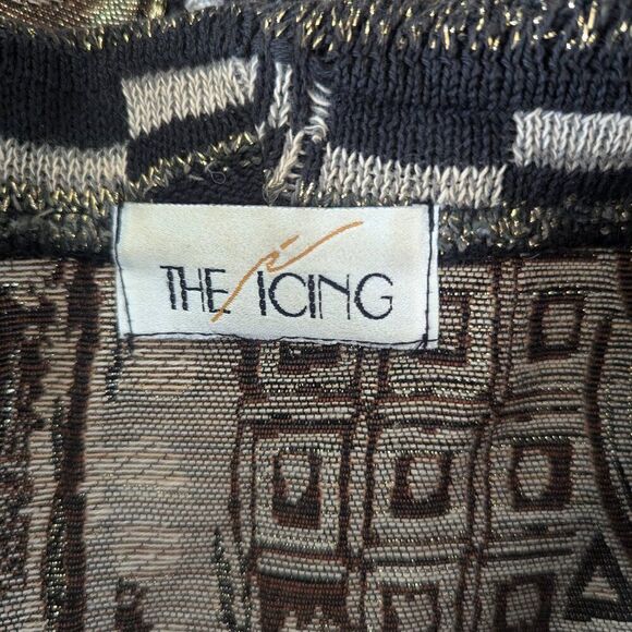 VTG The Icing Sweater Patchwork Metallic Maximalist Rock Boho Whimsigoth Y2K - Picture 2 of 7
